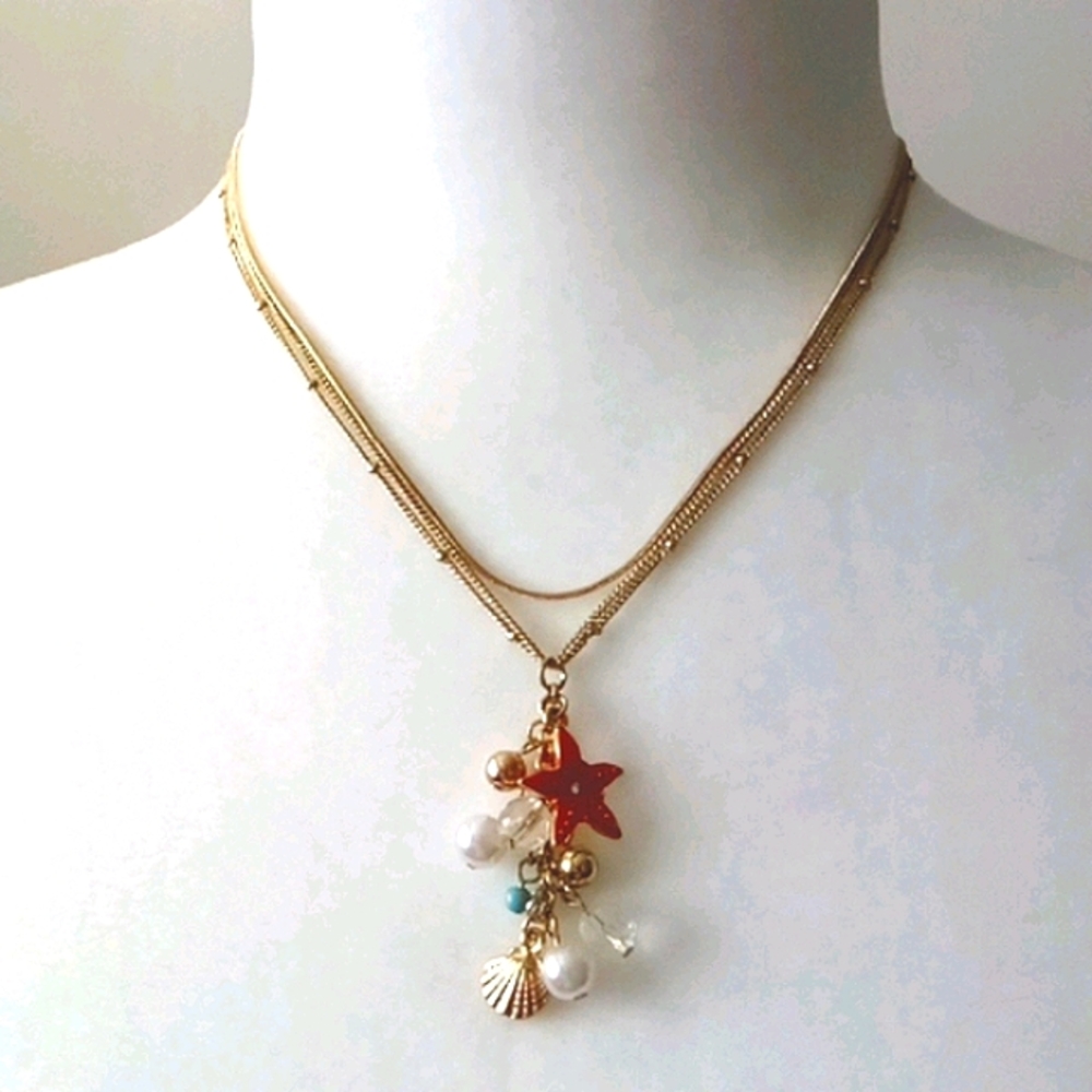 🐚Starfish Pendant Gold Layered Necklace